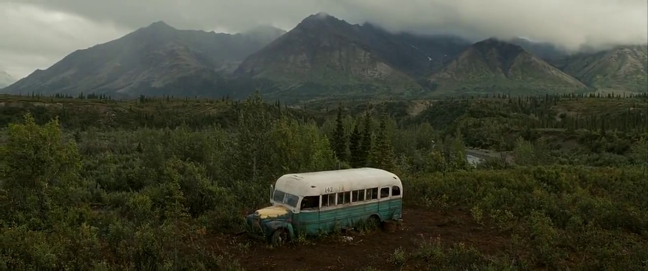Abandoned bus in Alaska's wilderness